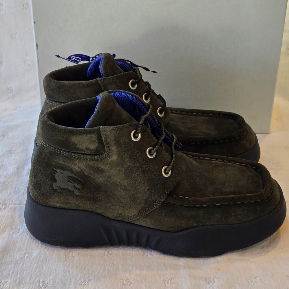 NIB Burberry Olive (Loch) Chukka Lace-Up Square Toe Boots Size 40 - Picture 2 of 7
